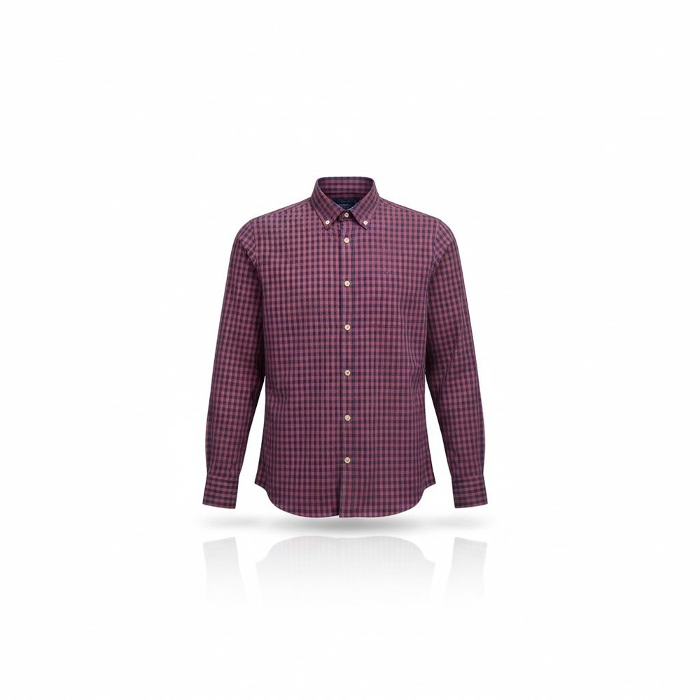 J.Crew Mens Slim Fit Gingham Button Down Shirt Red Navy Blue Large L Long Sleeve
